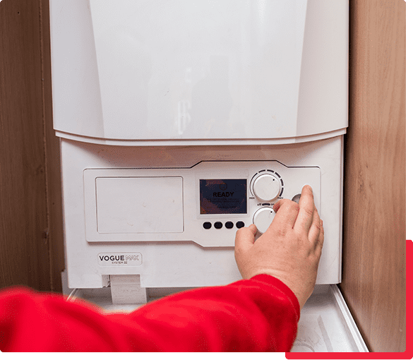 A modern, energy-efficient boiler installed in a residential setting